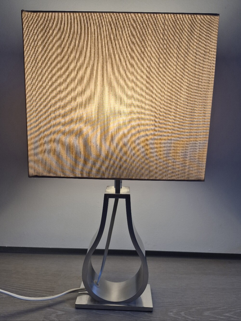 IKEA Klabb Table Silver Lamp Modern Aluminum Accent Light Lamp with Bulb & Shade